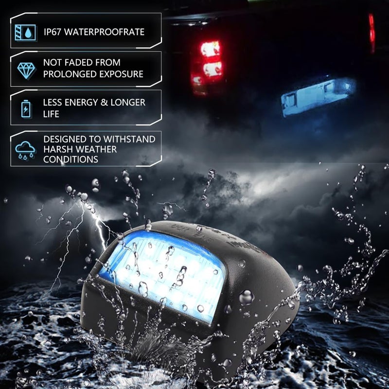 VANKUB LED License Plate Light for Chevy Silverado 1500 2500 3500 Suburban Tahoe GMC Sierra Yukon XL Cadi-llac Escalade Pickup Truck, Chevy Silverado Rear Tag Lamp, 6000K Xenon Ice Blue Lights, 2 PCS - Image 5